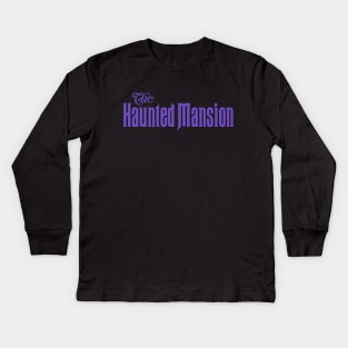 HAUNTED MANSION - logo - purple Kids Long Sleeve T-Shirt